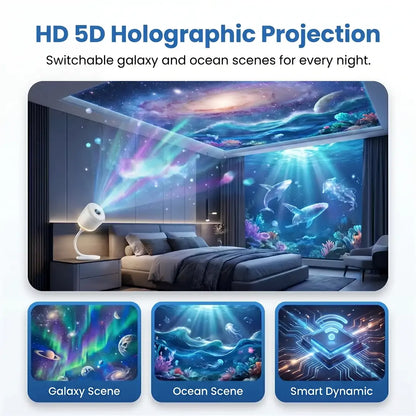 Billhol® 🌌 NEXT-GEN SMART PROJECTION HD Smart Dynamic 5D Holographic Night Light Projector